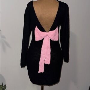 Black Dress w/Pink Bow